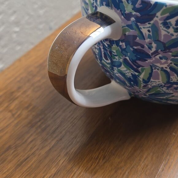 LILLY PULITZER HIGH MAINTENANCE BLUE FLORAL COFFEE MUG SET - Picture 9 of 10